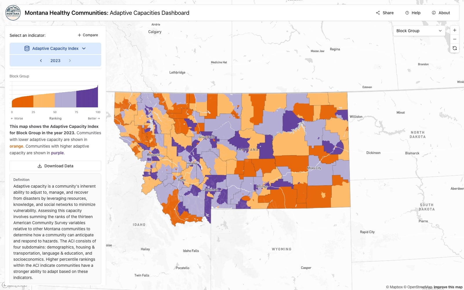 Montana Healthy Communities Dashboard — screenshot 1 of 4